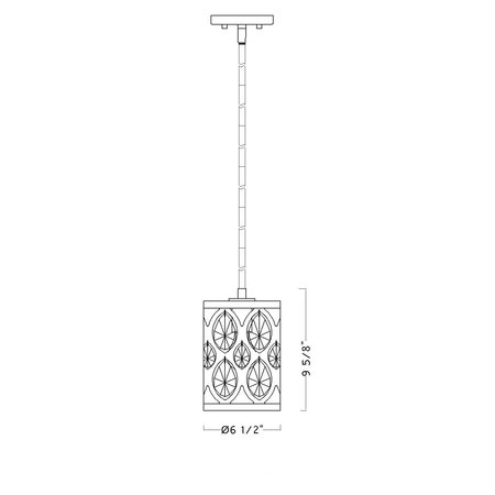 Z-Lite Dealey 1 Light Mini Pendant, Matte Black + Clear Crystal 6010MP-MB